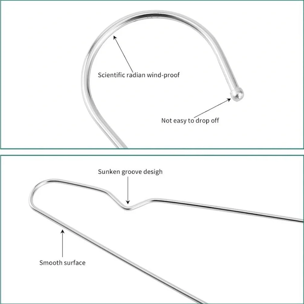 Hangers 100% stainless steel anti-slip anti-rust metal clothing hangers
